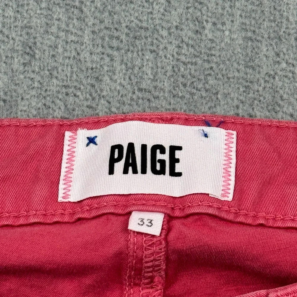 Paige Pants Mens 33 Pink Normandie Straight Leg Chino Stretch Made in USA Casual